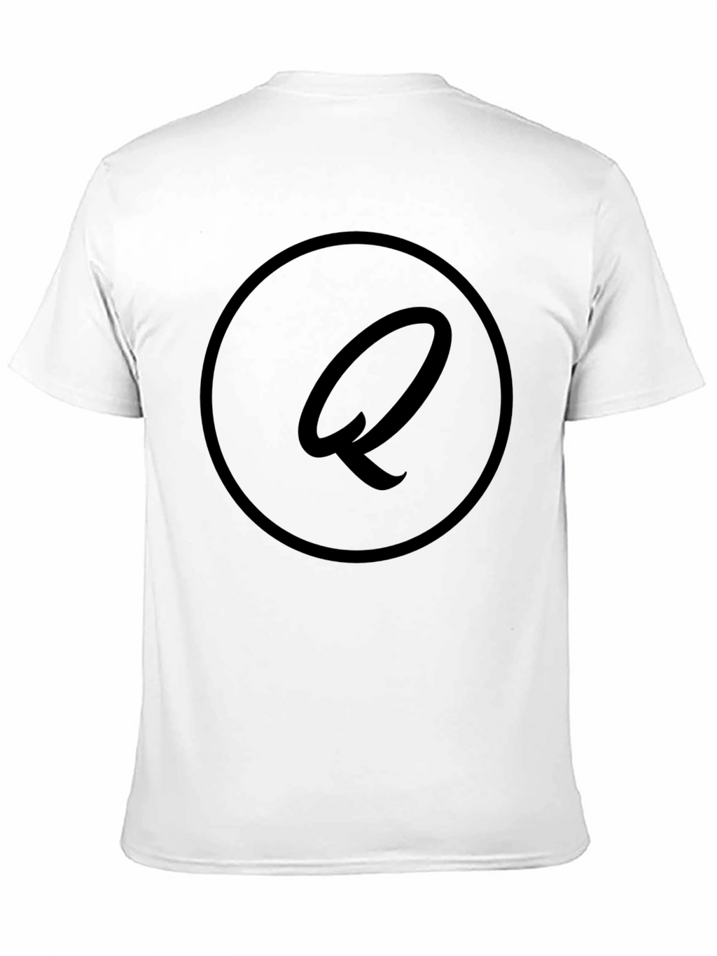 Stylish Black Graphic Tee - Letter Q Design