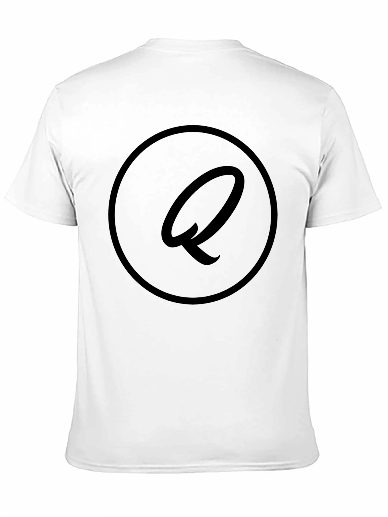 Stylish Black Graphic Tee - Letter Q Design