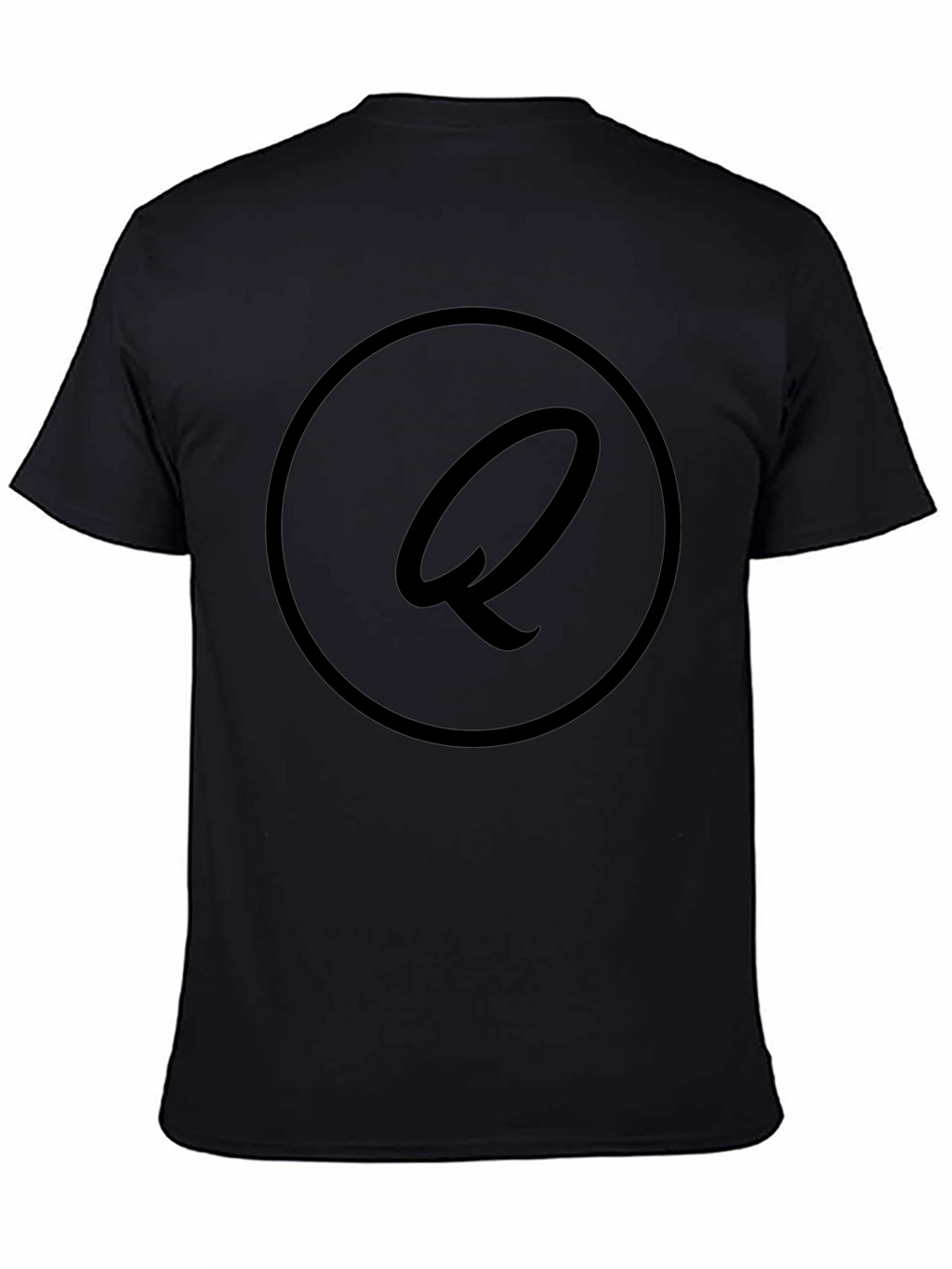 Stylish Black Graphic Tee - Letter Q Design
