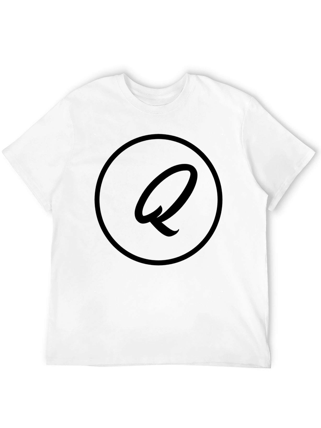 Stylish Black Graphic Tee - Letter Q Design