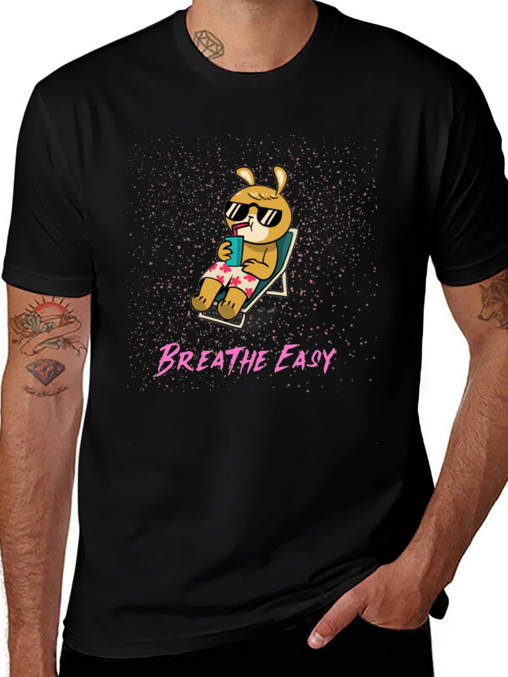 Breathe Easy Cartoon Bunny T-Shirt