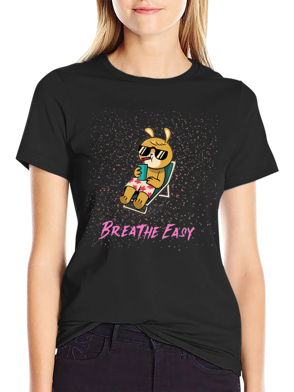Breathe Easy Cartoon Bunny T-Shirt