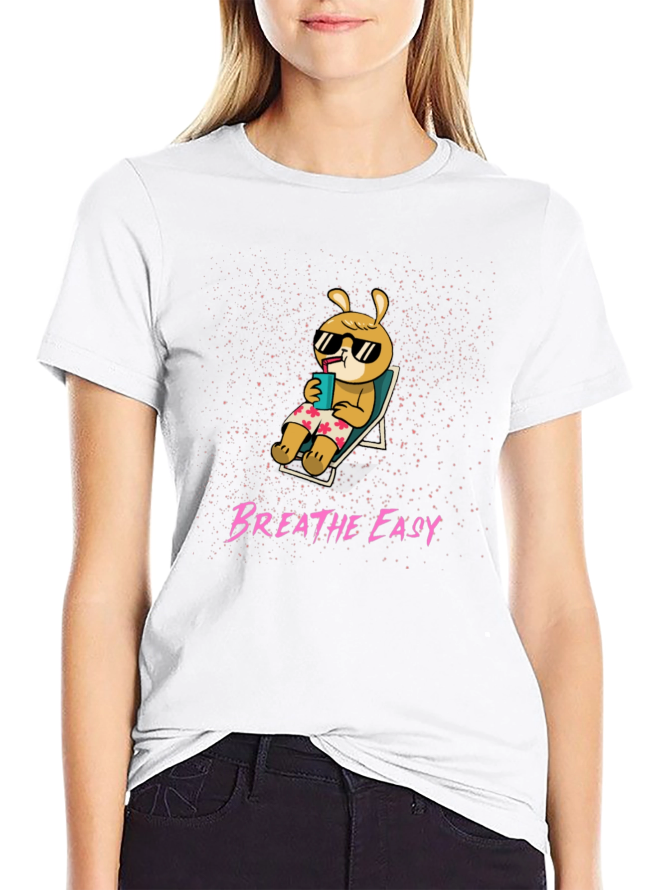 Breathe Easy Cartoon Bunny T-Shirt