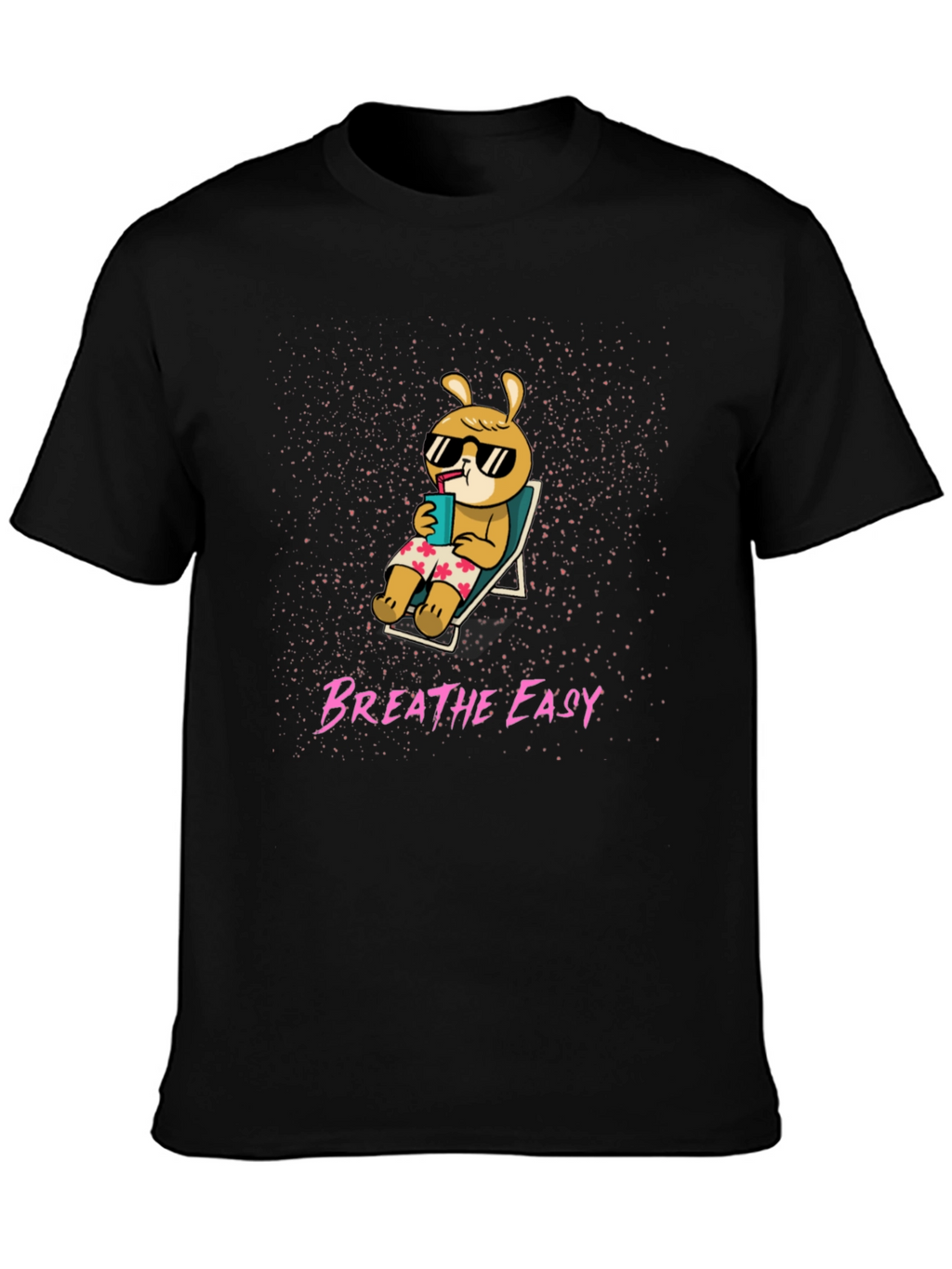 Breathe Easy Cartoon Bunny T-Shirt