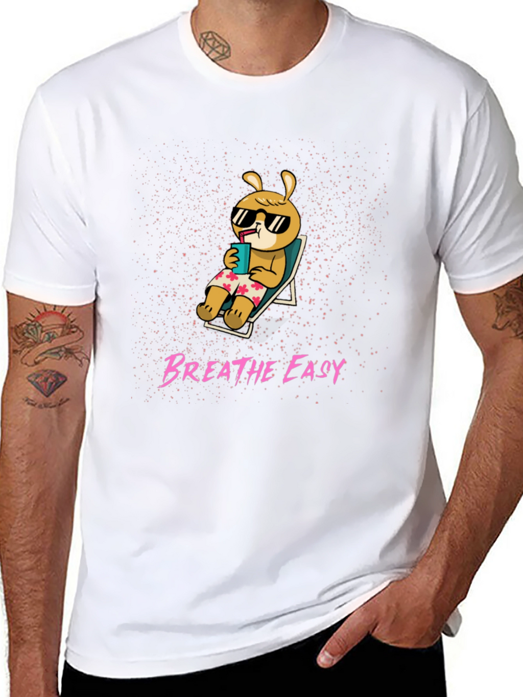 Breathe Easy Cartoon Bunny T-Shirt