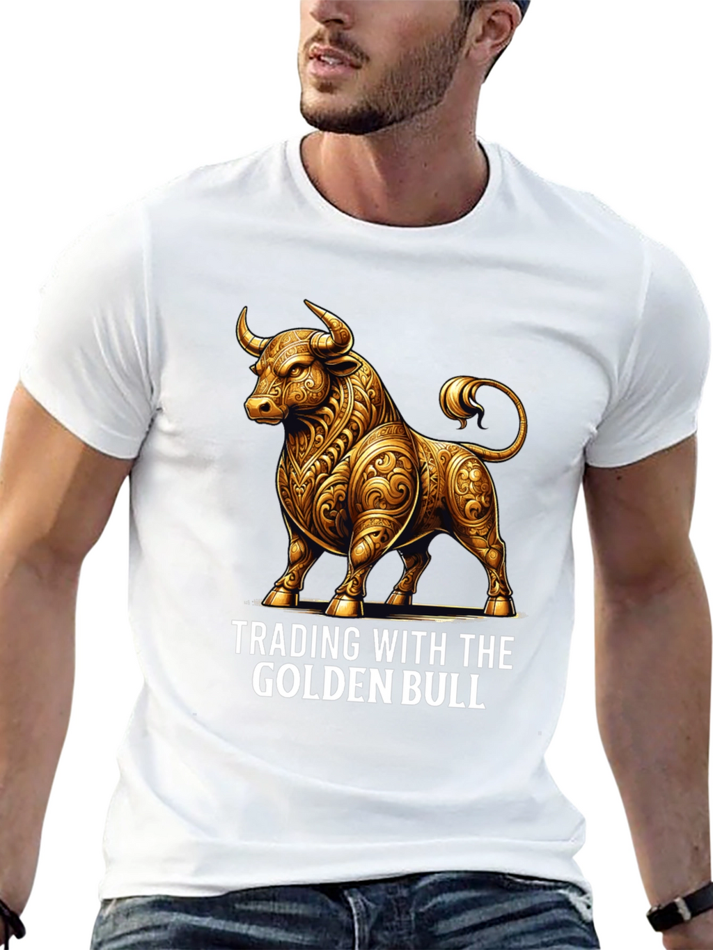 Golden Bull Trading T-Shirt - Stylish Investment Apparel