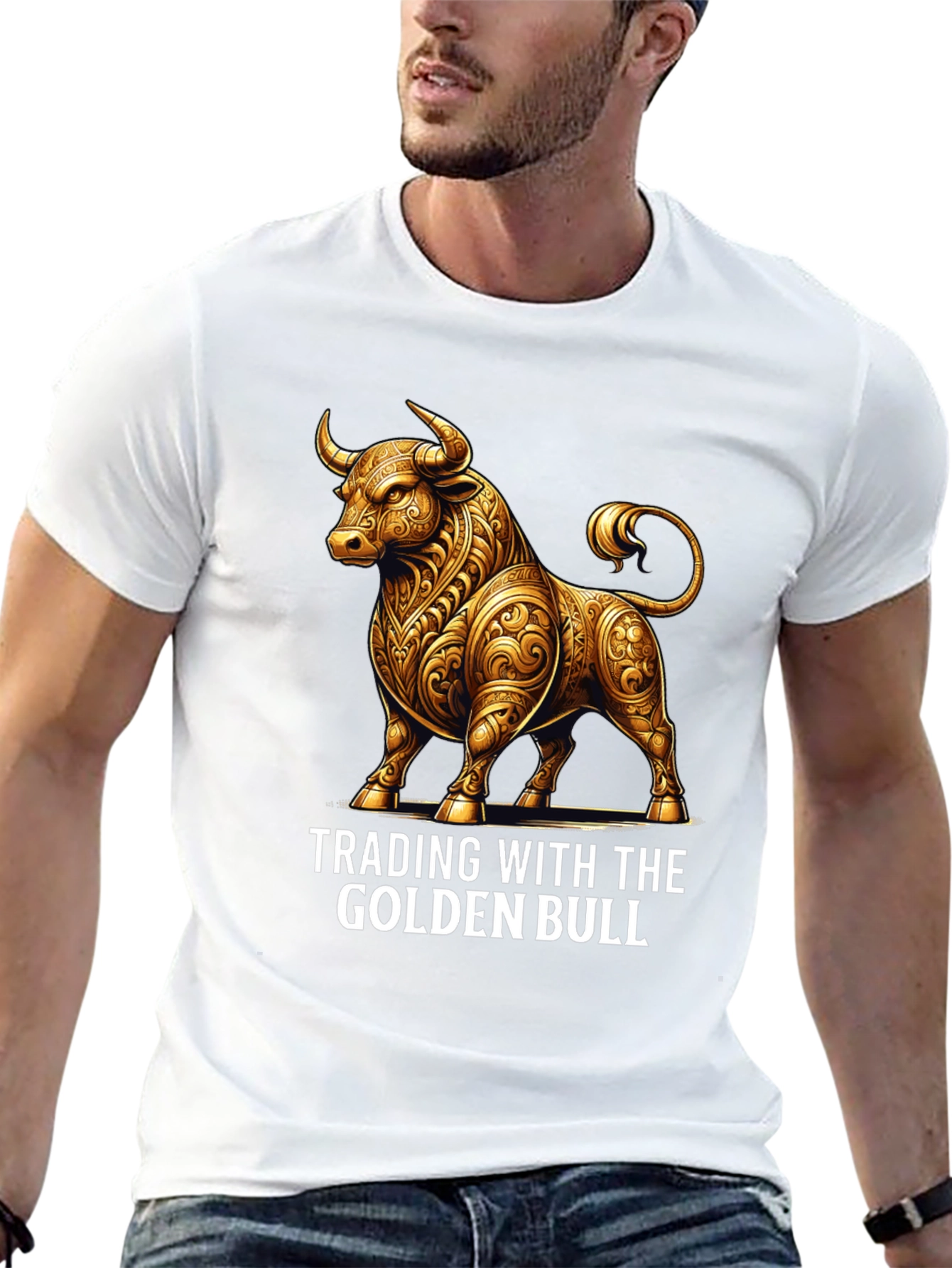 Golden Bull Trading T-Shirt - Stylish Investment Apparel