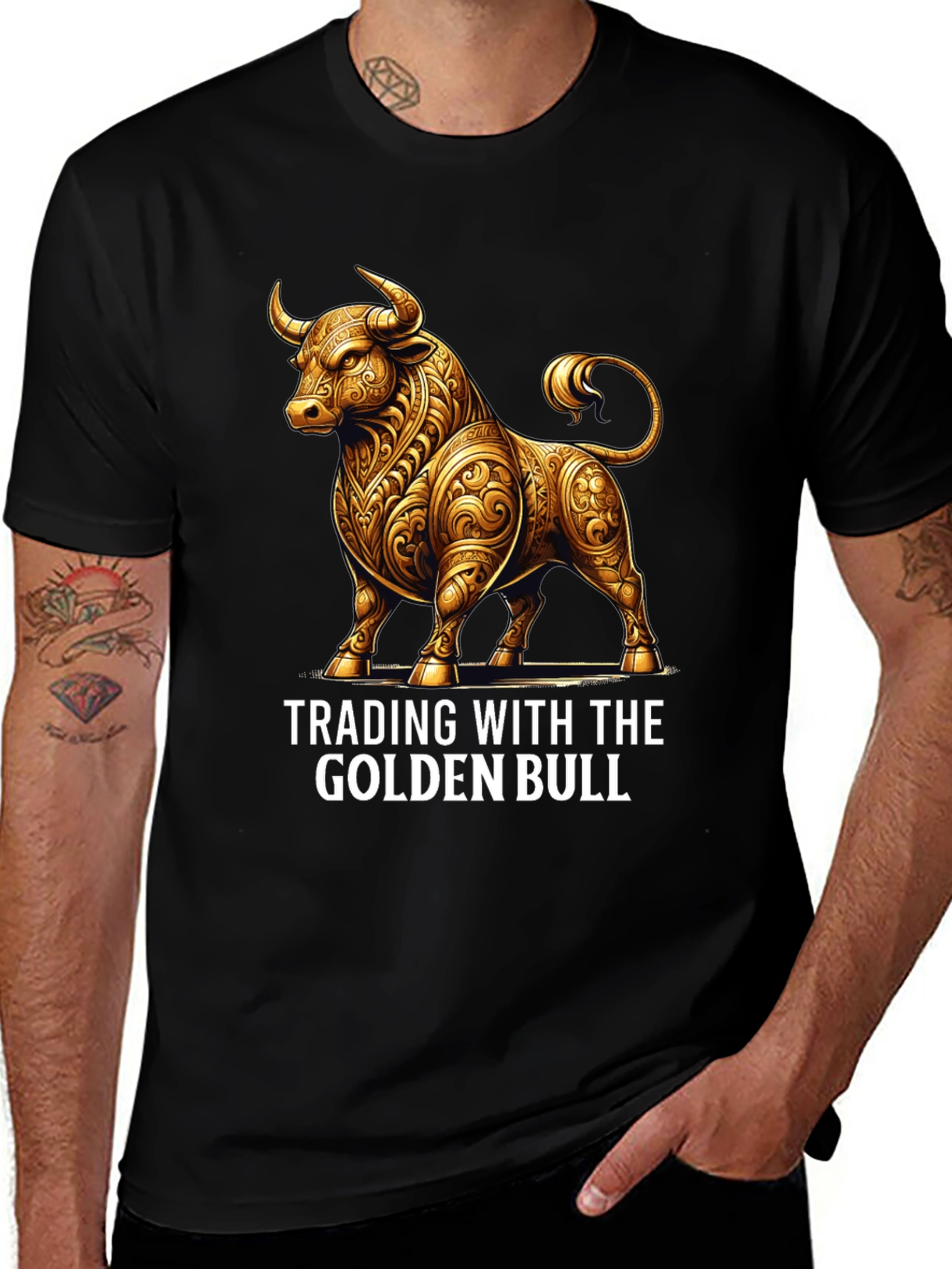 Golden Bull Trading T-Shirt - Stylish Investment Apparel