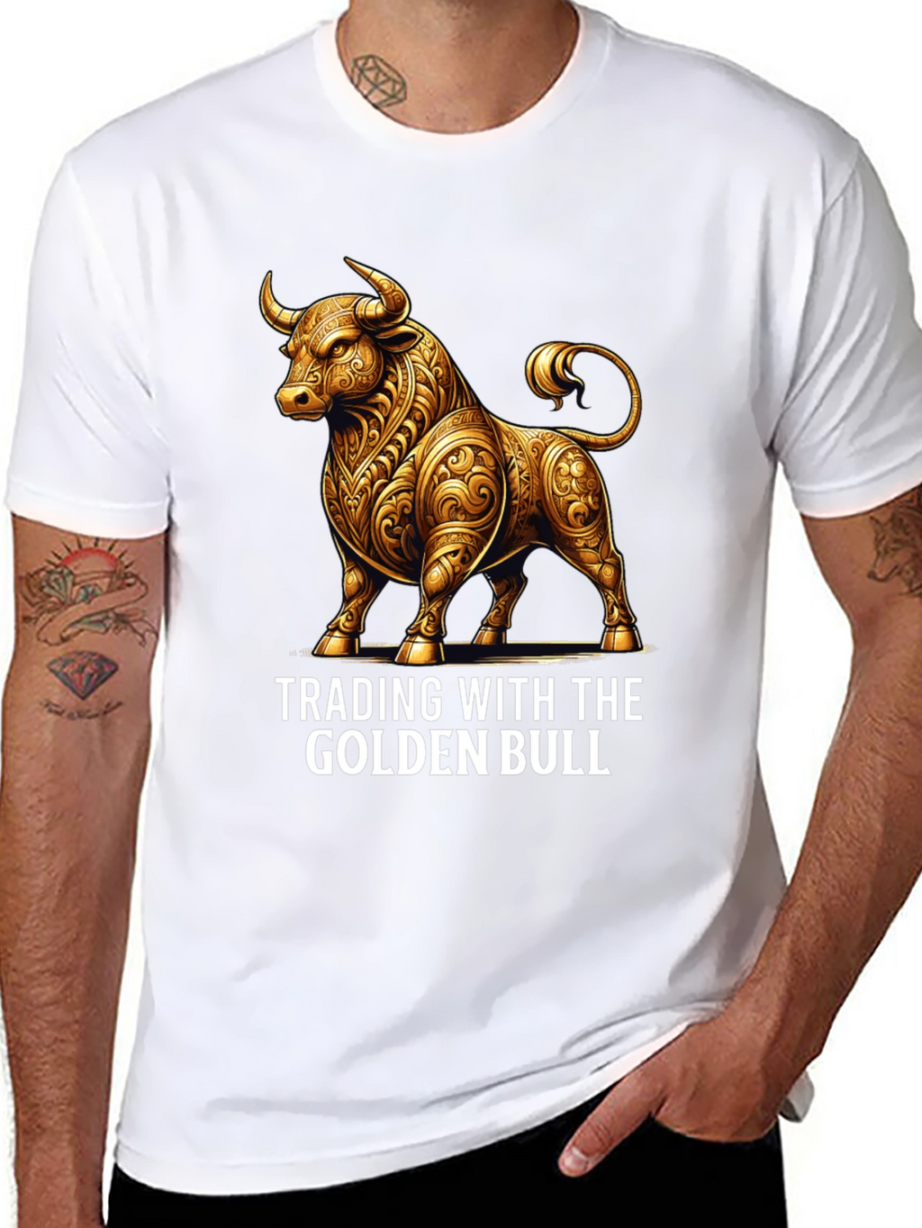 Golden Bull Trading T-Shirt - Stylish Investment Apparel