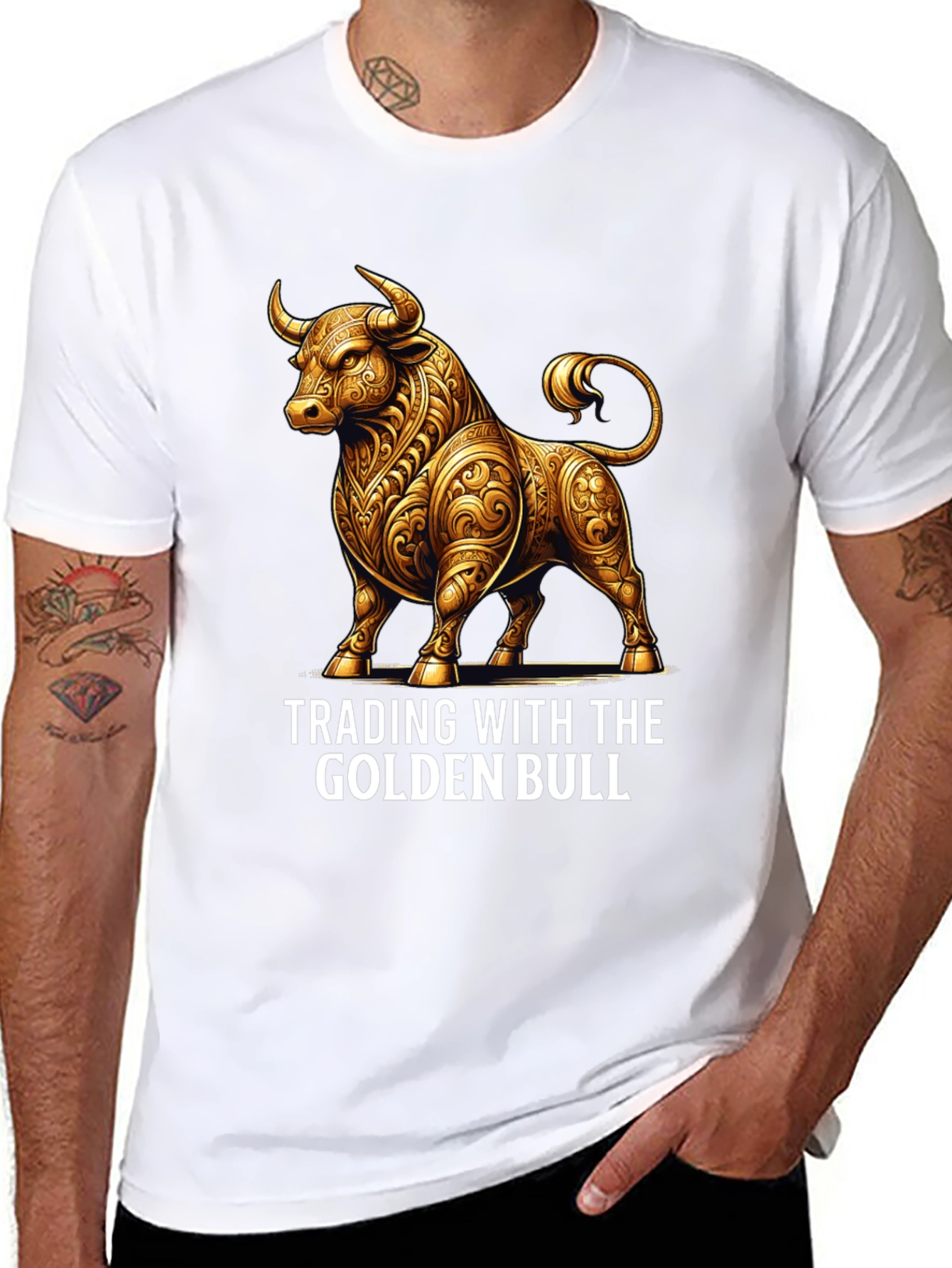 Golden Bull Trading T-Shirt - Stylish Investment Apparel