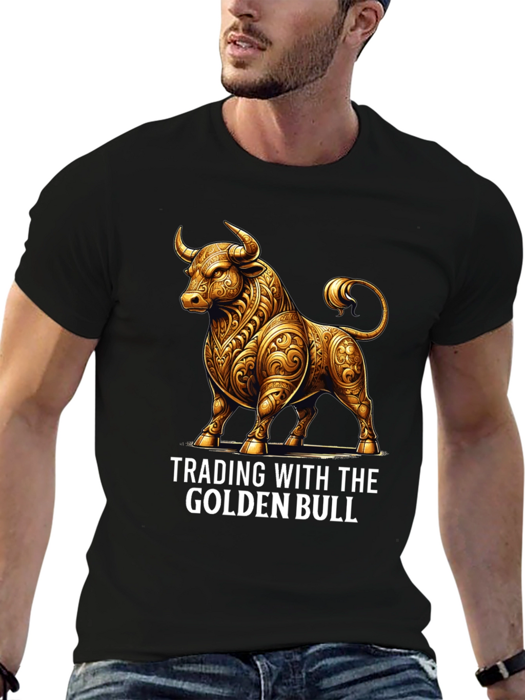 Golden Bull Trading T-Shirt - Stylish Investment Apparel