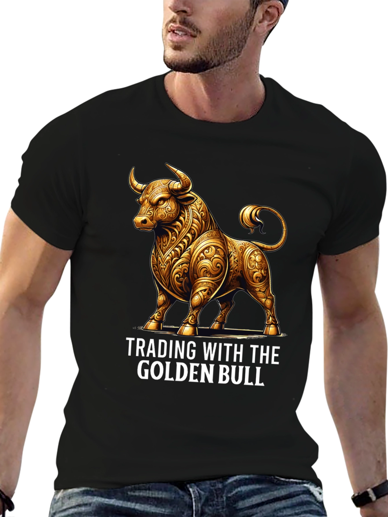 Golden Bull Trading T-Shirt - Stylish Investment Apparel