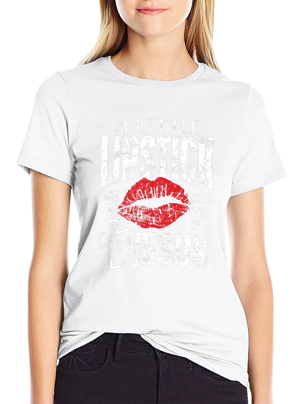 Lipstick and Jesus Graphic T-Shirt