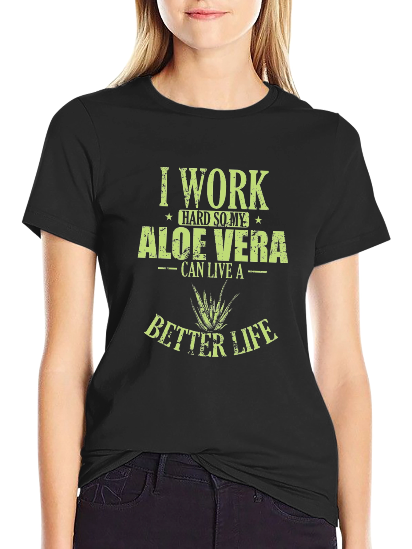 Aloe Vera Lover Black T-Shirt