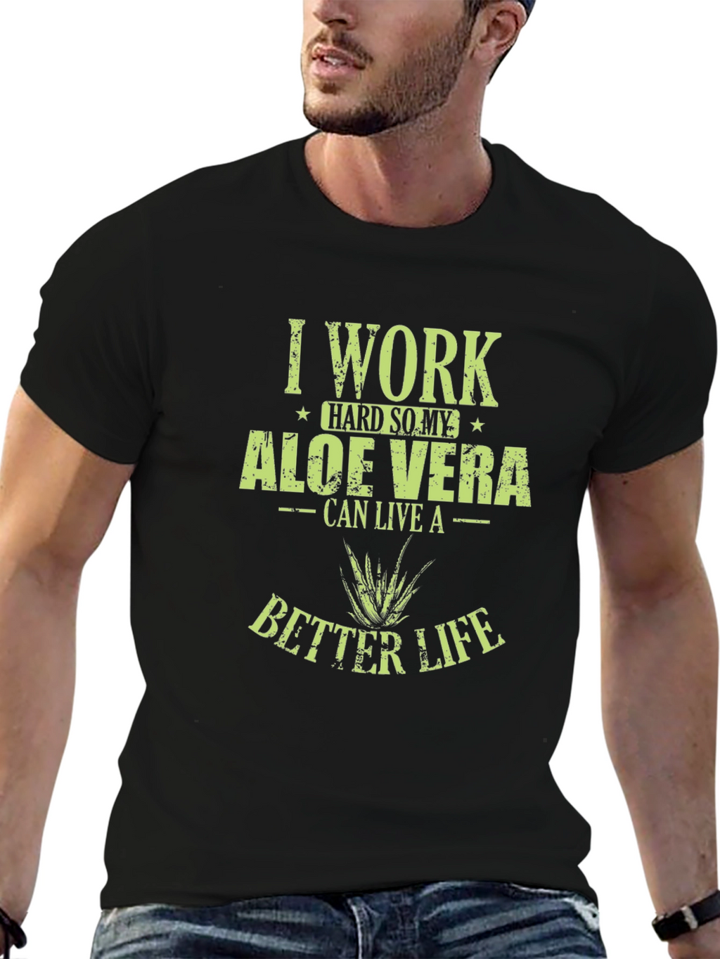 Aloe Vera Lover Black T-Shirt