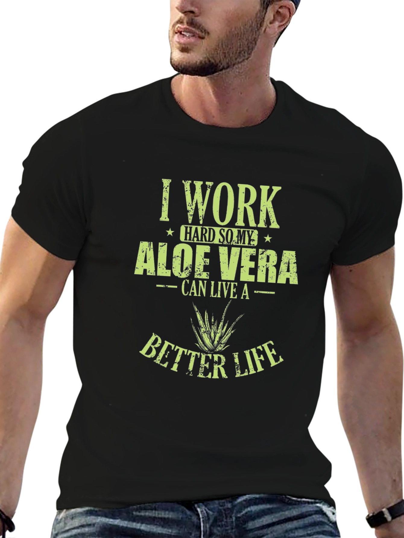 Aloe Vera Lover Black T-Shirt