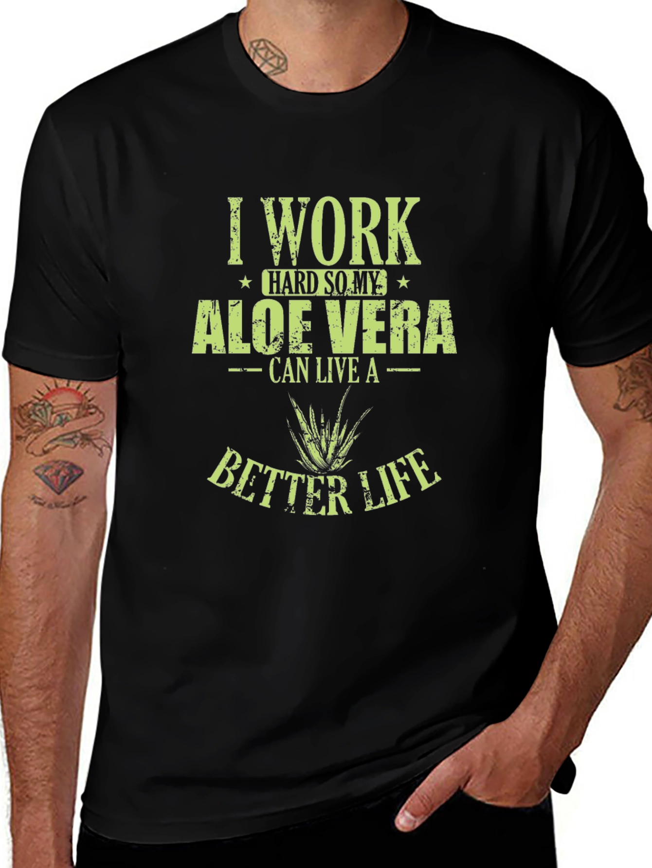 Aloe Vera Lover Black T-Shirt