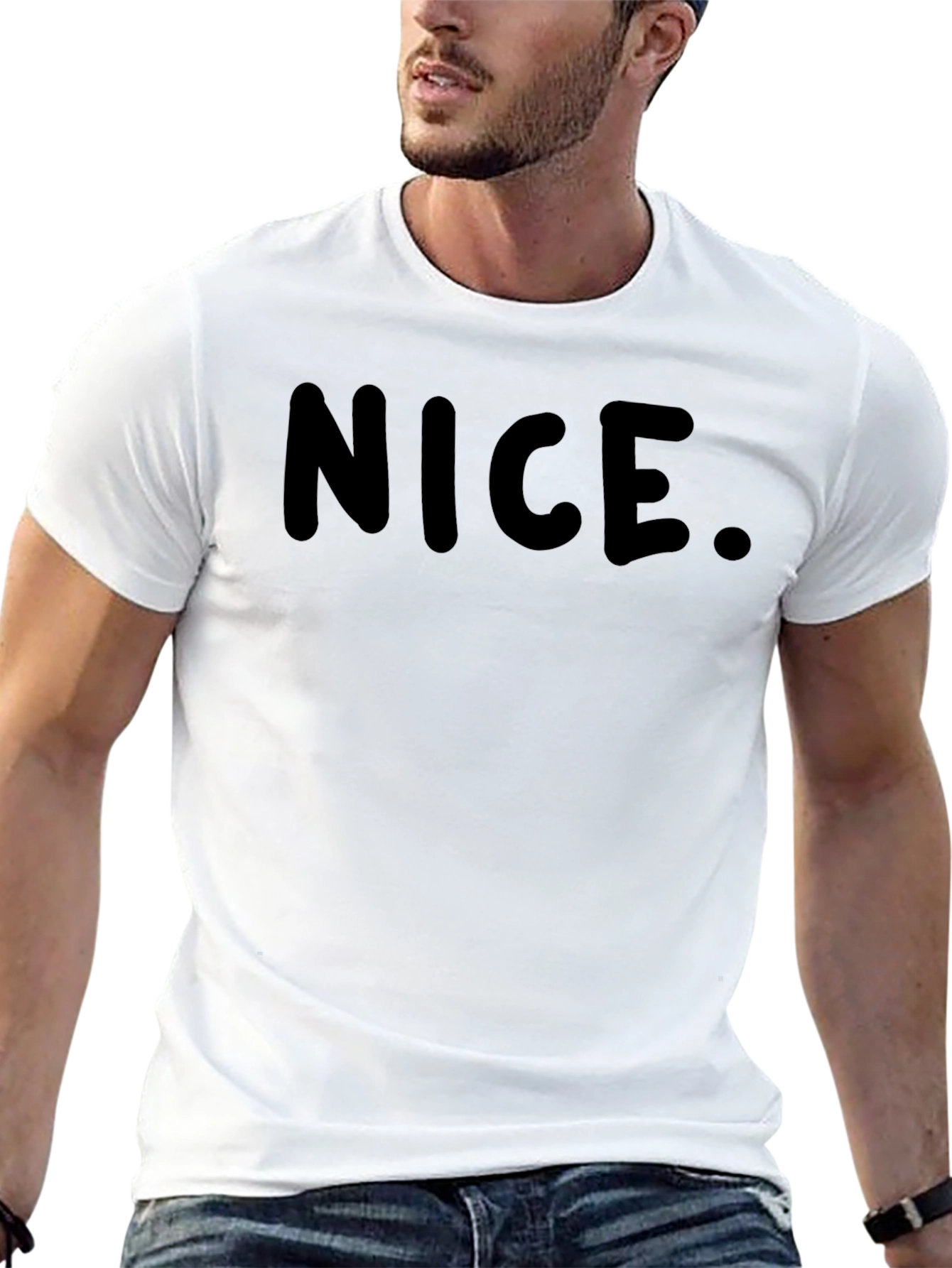 Nice. Black Graphic T-Shirt for Men