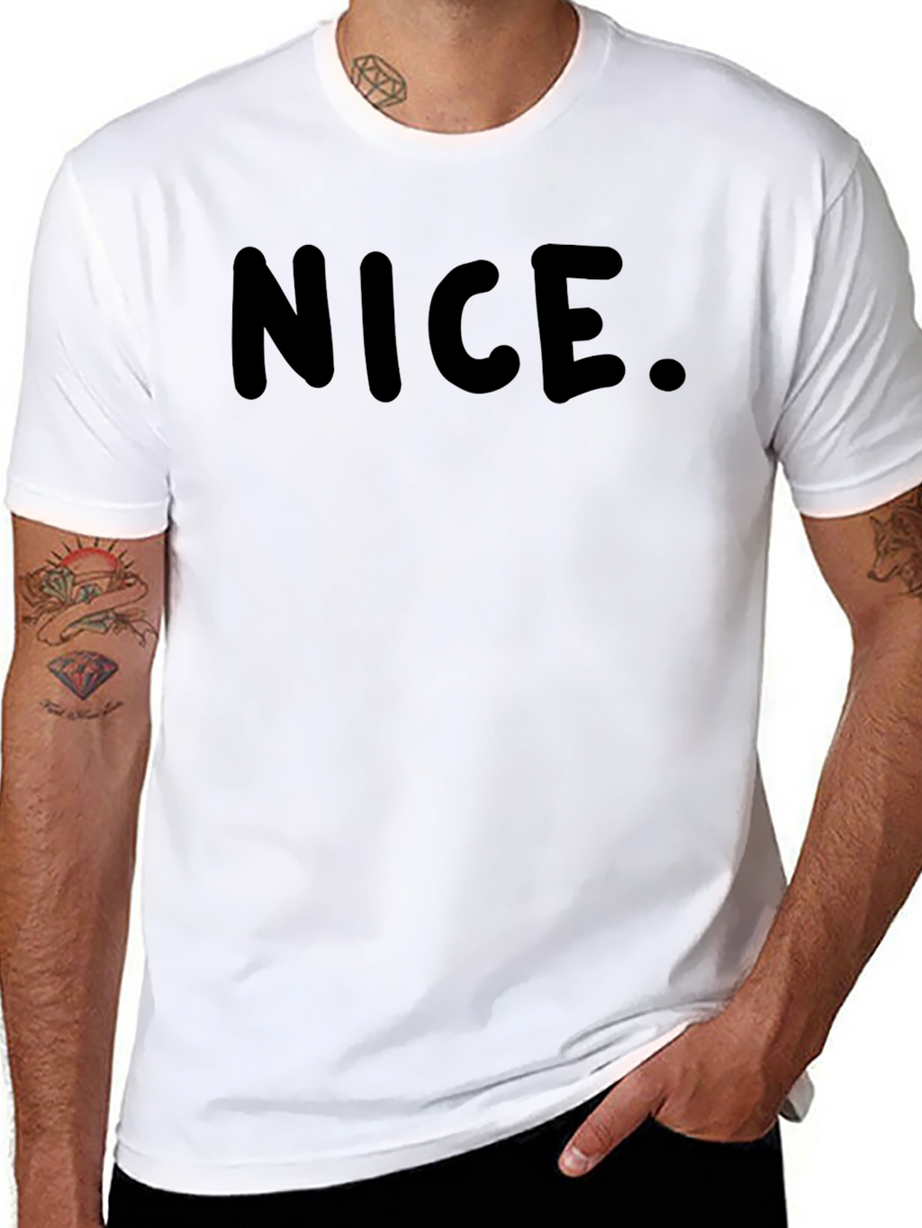 Nice. Black Graphic T-Shirt for Men