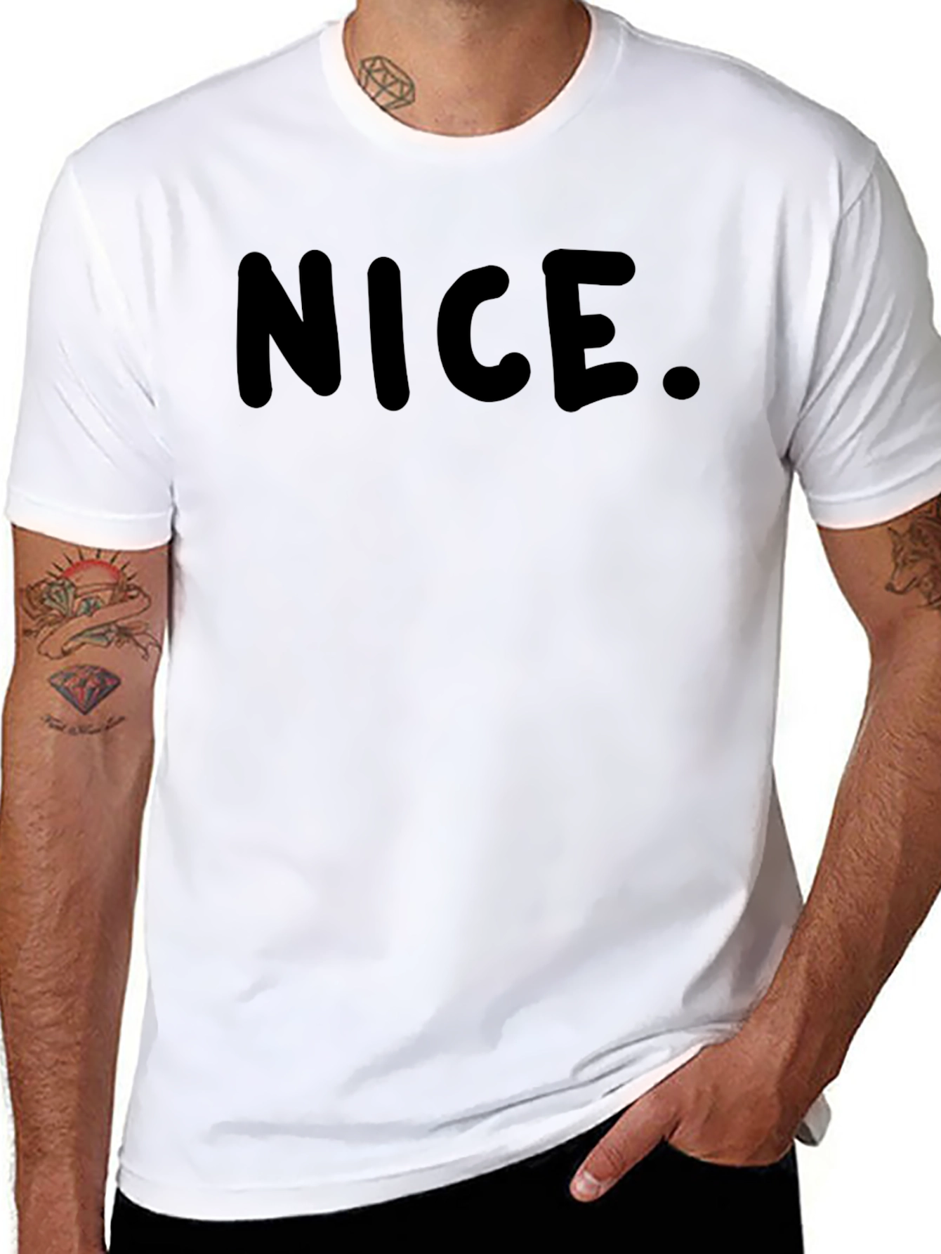 Nice. Black Graphic T-Shirt for Men