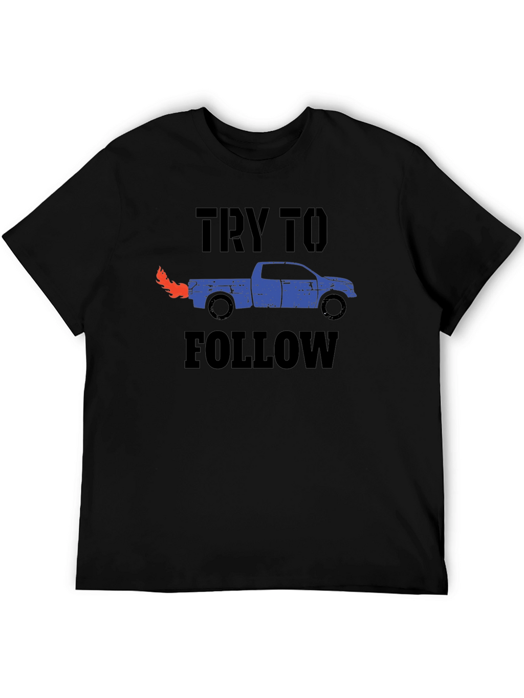 Try To Follow Truck Graphic Tee - Black