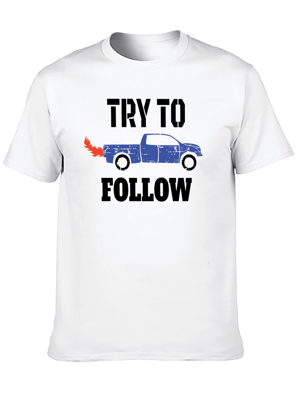 Try To Follow Truck Graphic Tee - Black