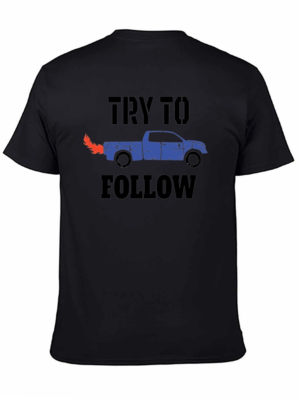 Try To Follow Truck Graphic Tee - Black
