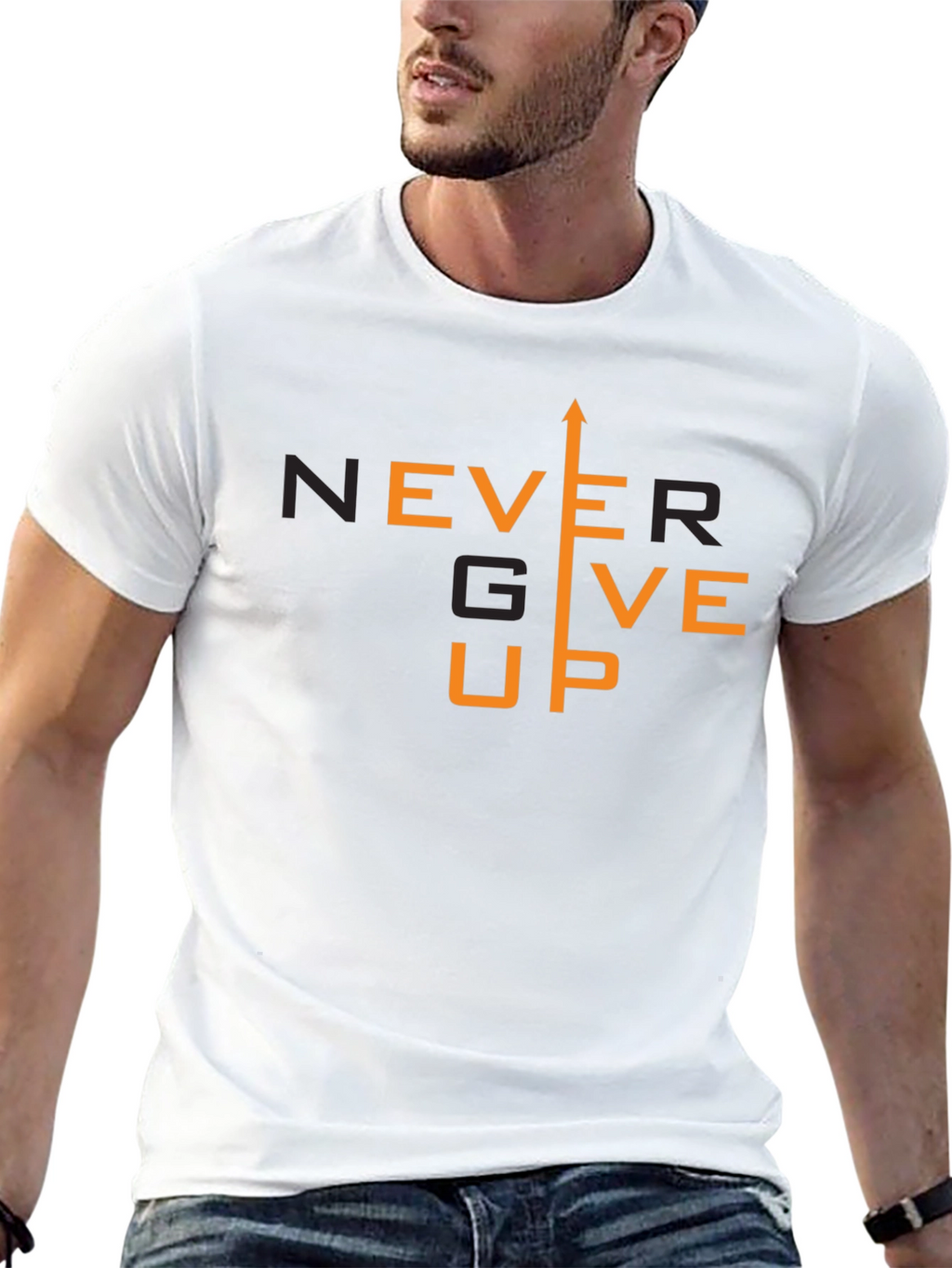 Never Give Up Graphic T-Shirt - Motivational Tee