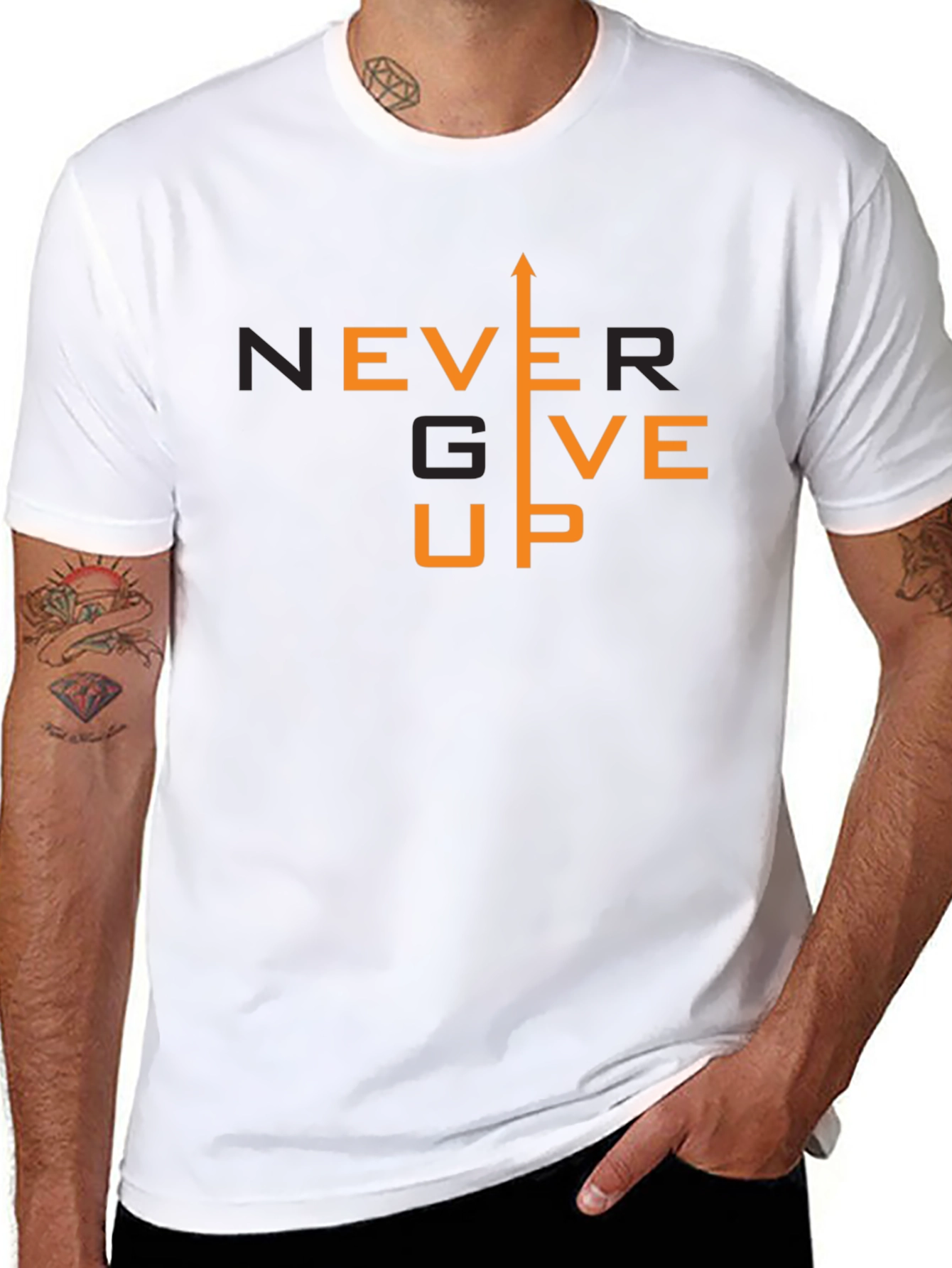 Never Give Up Graphic T-Shirt - Motivational Tee