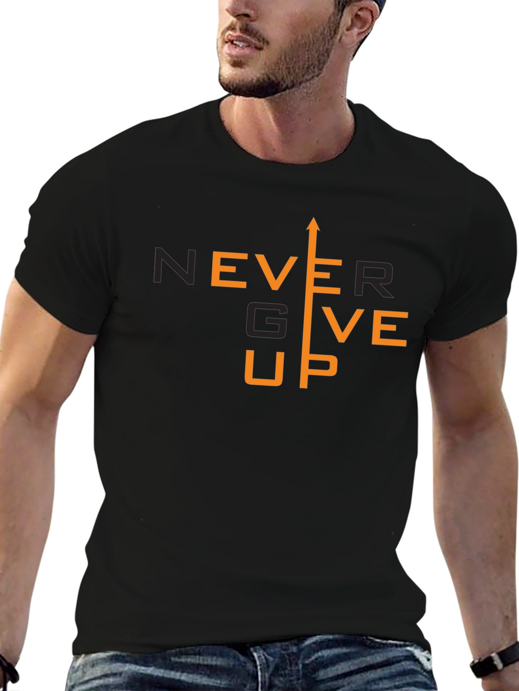 Never Give Up Graphic T-Shirt - Motivational Tee