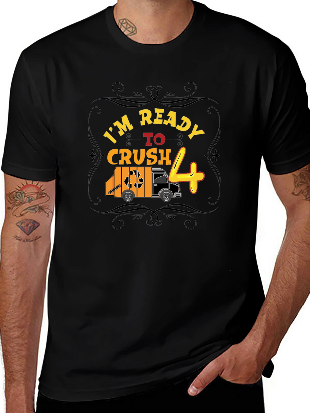 Ready to Crush 4th Birthday Garbage Truck T-Shirt