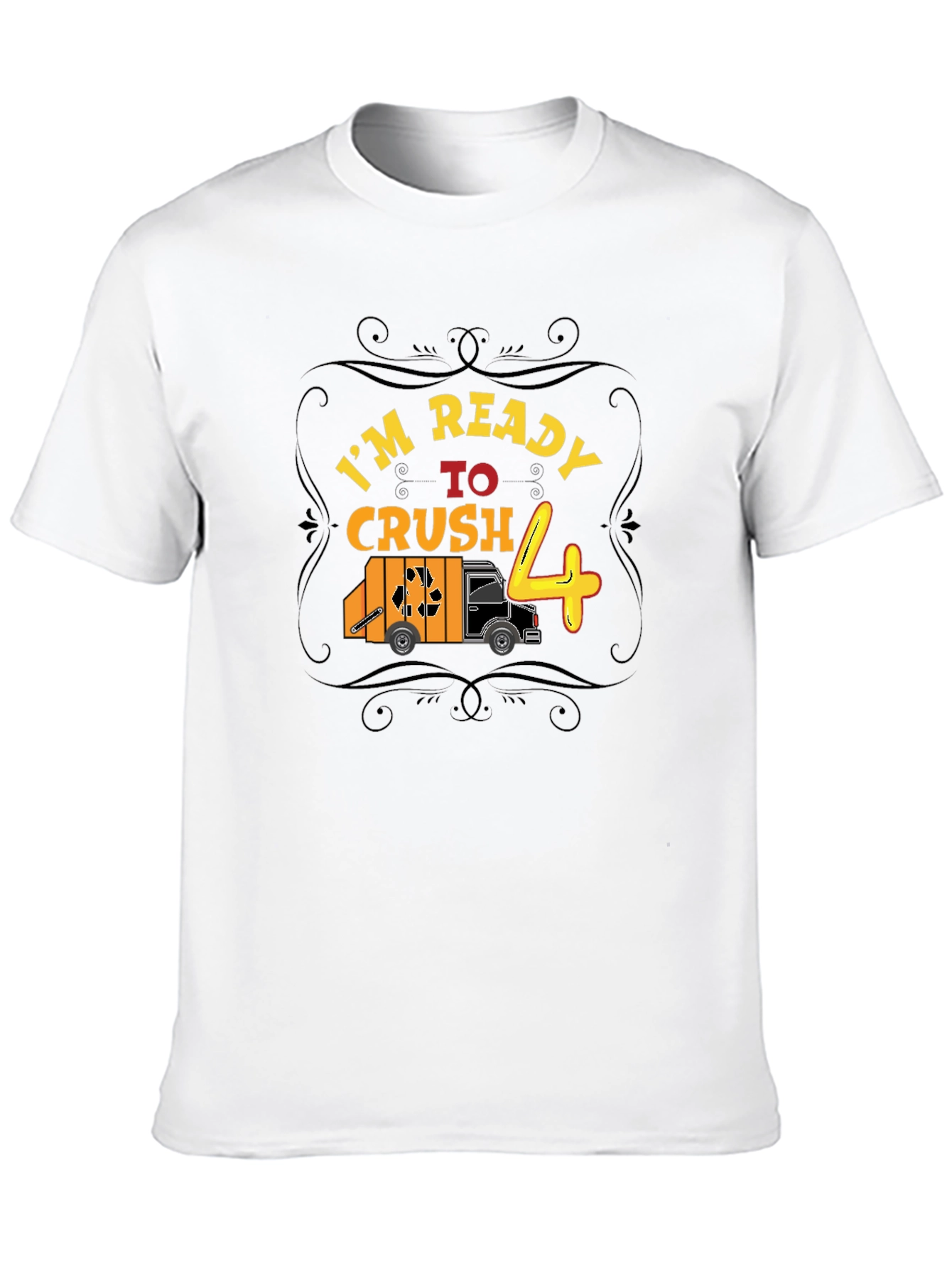 Ready to Crush 4th Birthday Garbage Truck T-Shirt