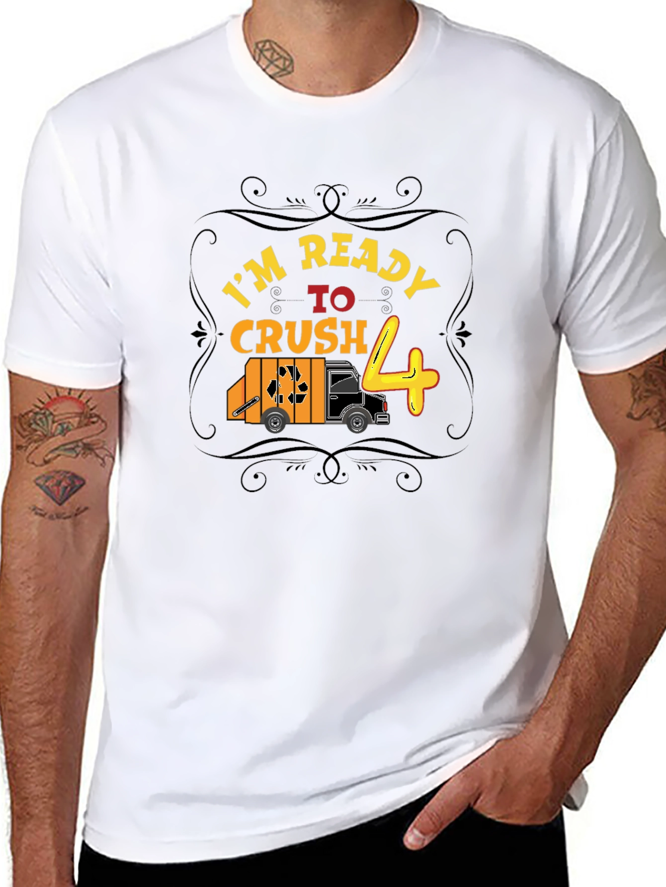 Ready to Crush 4th Birthday Garbage Truck T-Shirt