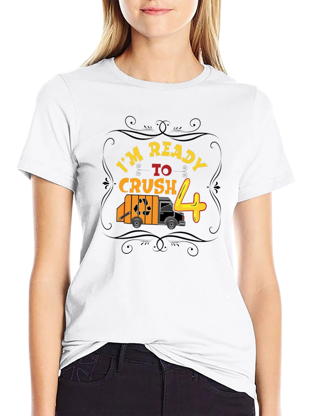 Ready to Crush 4th Birthday Garbage Truck T-Shirt