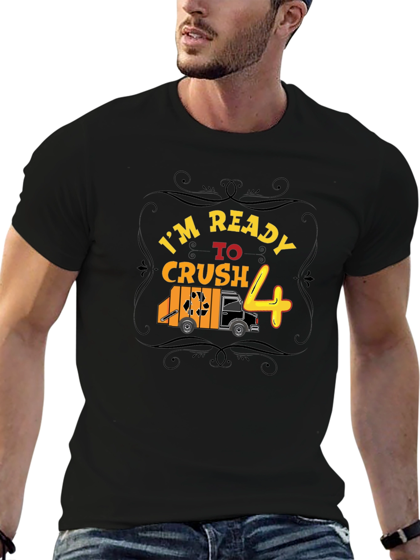 Ready to Crush 4th Birthday Garbage Truck T-Shirt