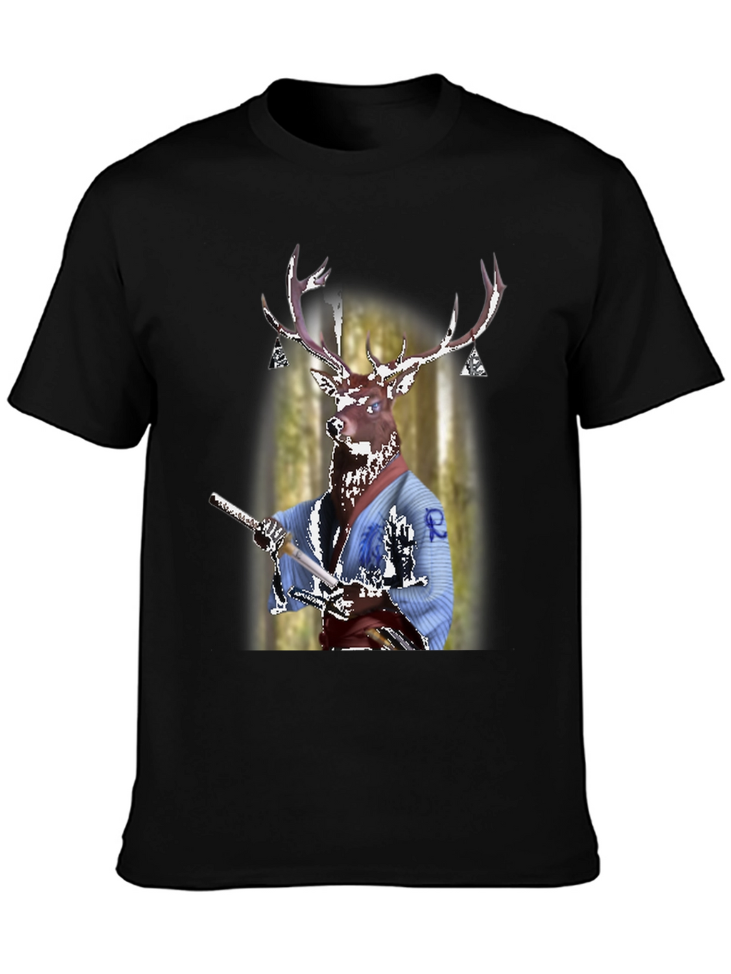 Deer Samurai T-Shirt - Unique Graphic Tee