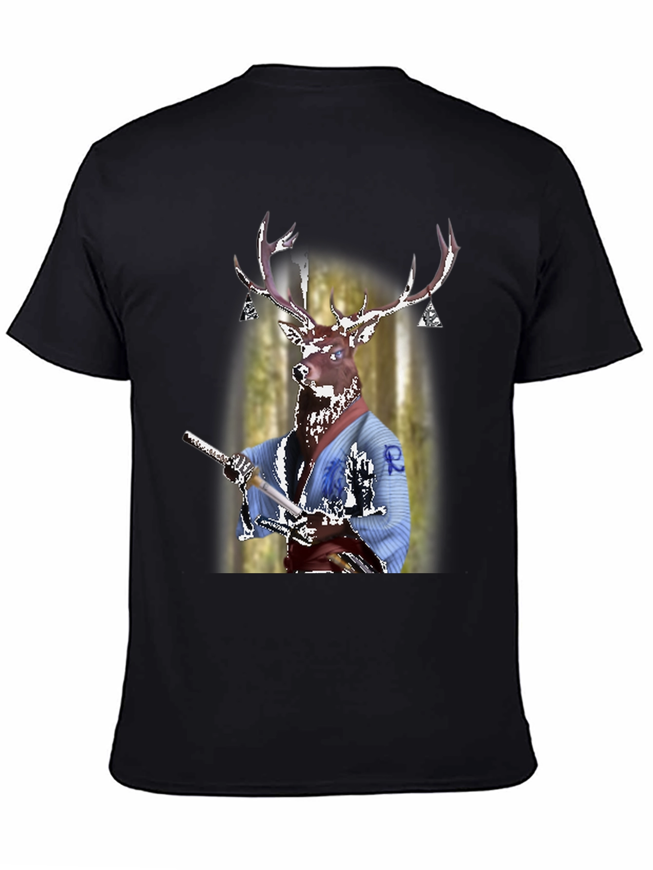 Deer Samurai T-Shirt - Unique Graphic Tee