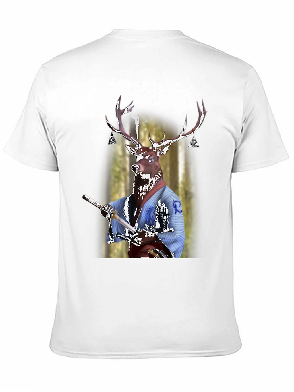 Deer Samurai T-Shirt - Unique Graphic Tee