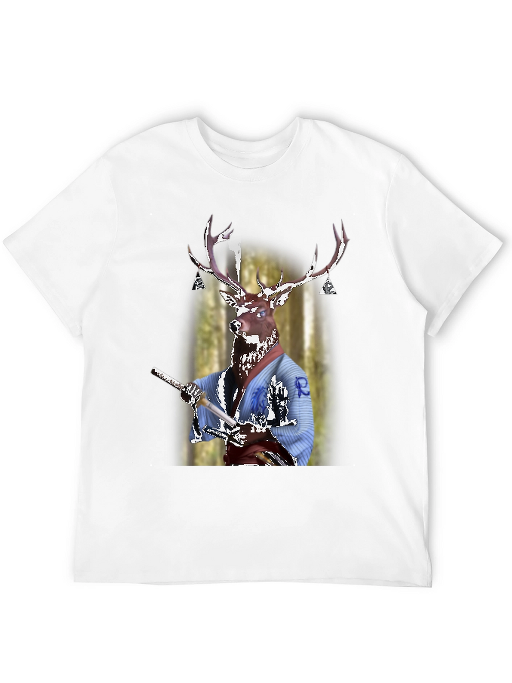 Deer Samurai T-Shirt - Unique Graphic Tee