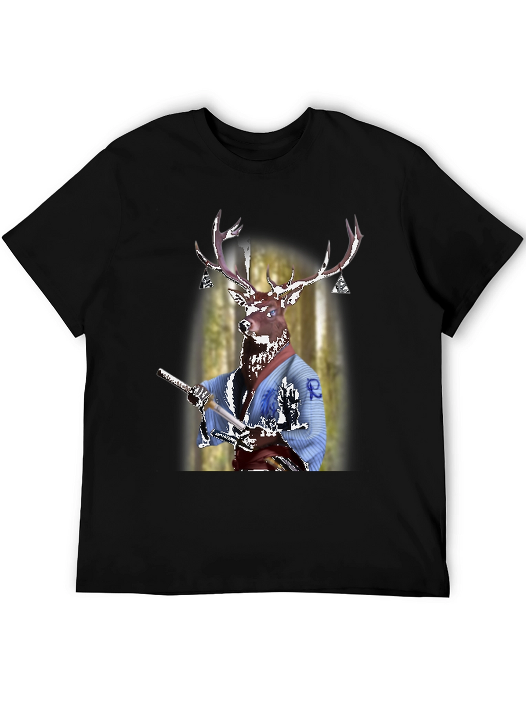 Deer Samurai T-Shirt - Unique Graphic Tee