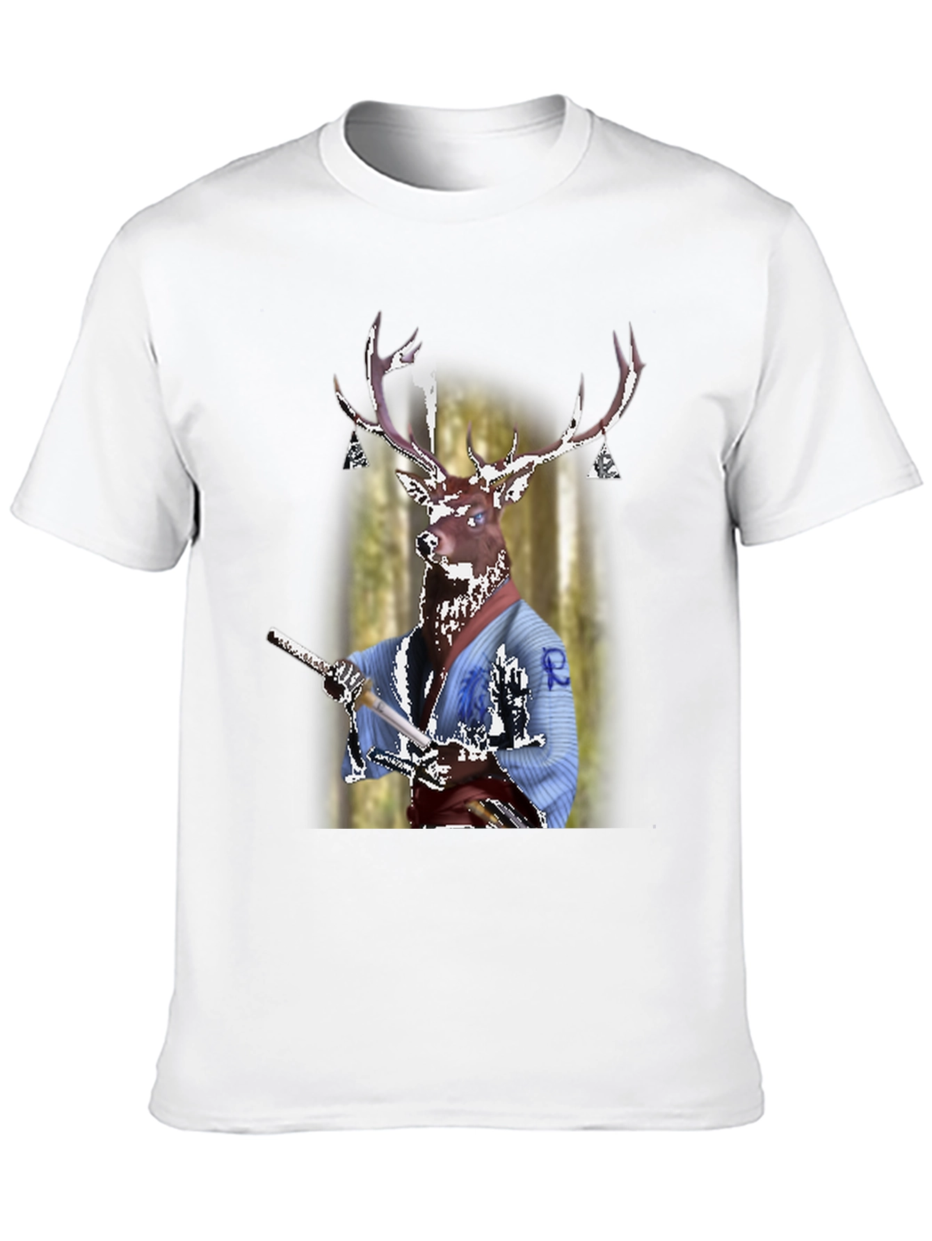Deer Samurai T-Shirt - Unique Graphic Tee