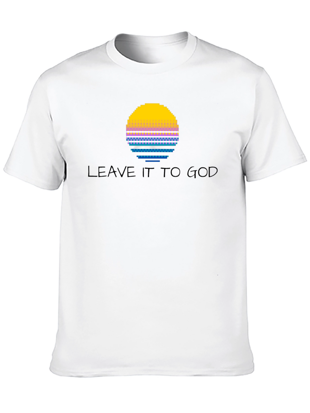 Leave it to God Pixel Sunset Graphic T-Shirt