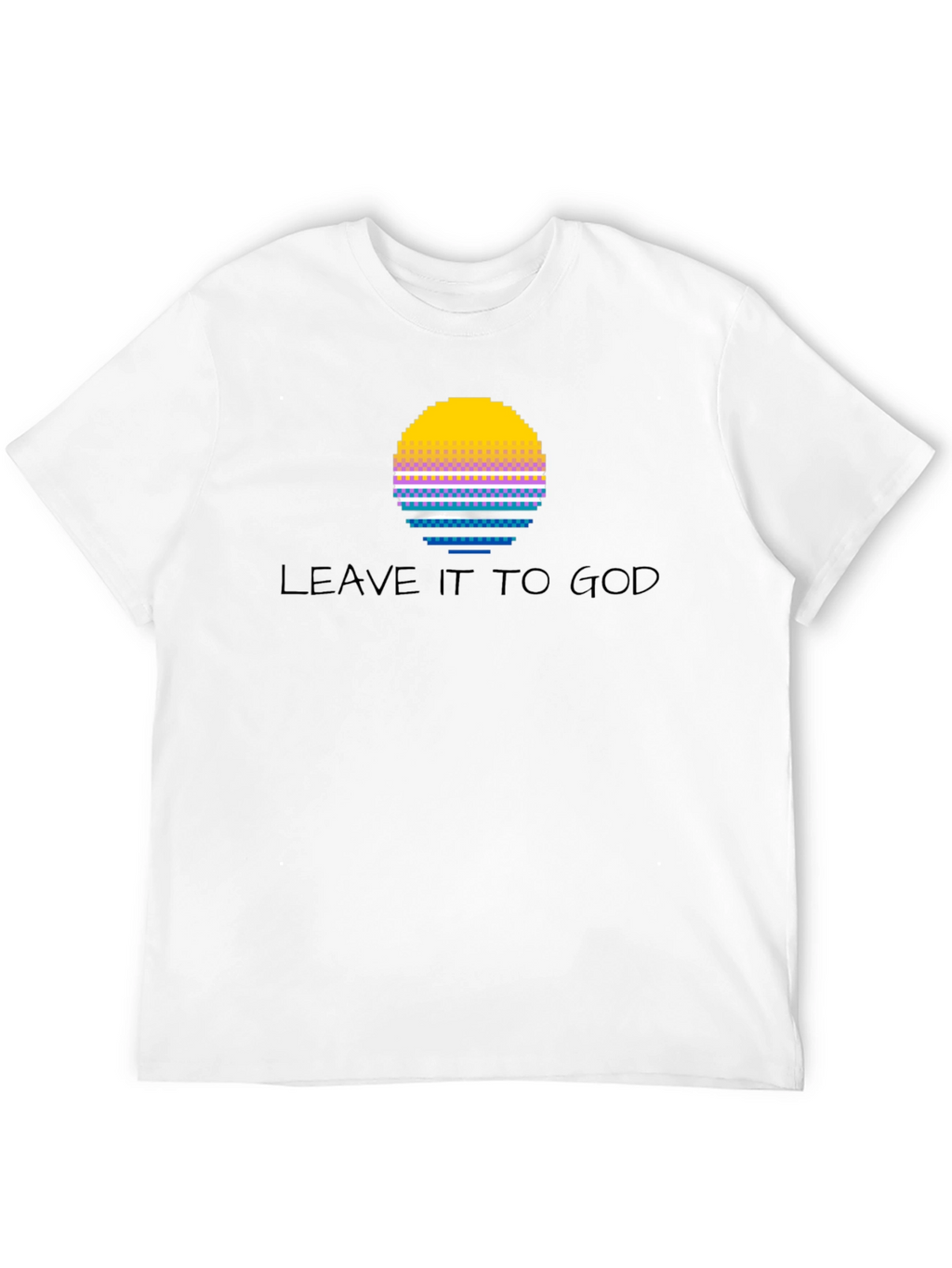 Leave it to God Pixel Sunset Graphic T-Shirt
