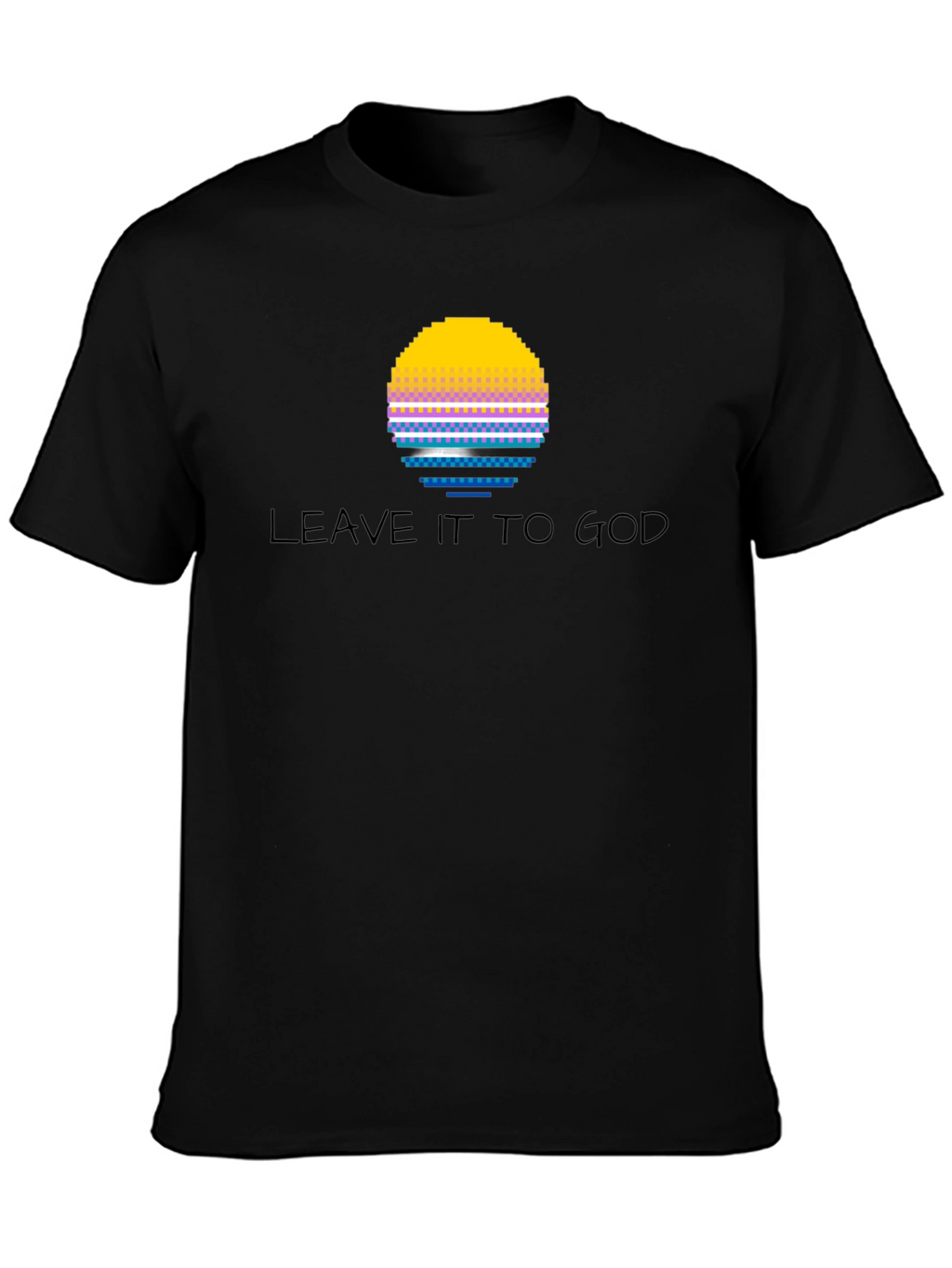 Leave it to God Pixel Sunset Graphic T-Shirt