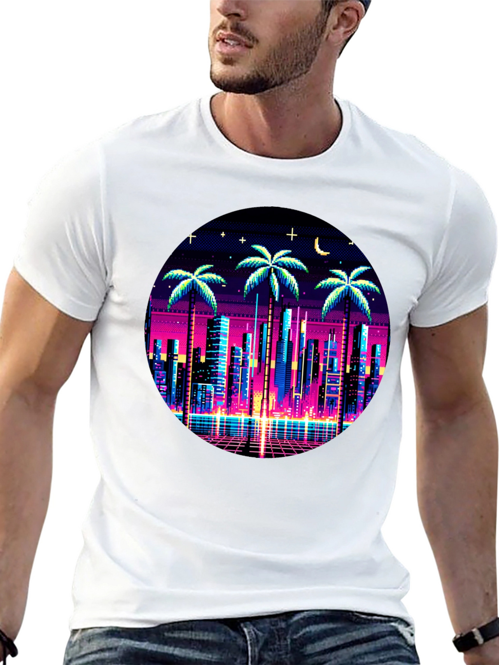Retro Pixel City T-Shirt