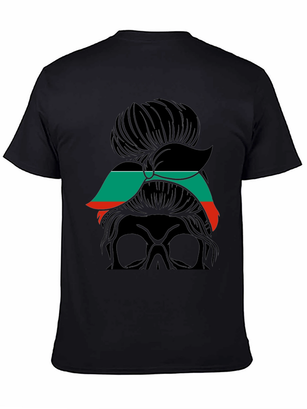 Messy Bun Skull T-Shirt - Stylish & Edgy