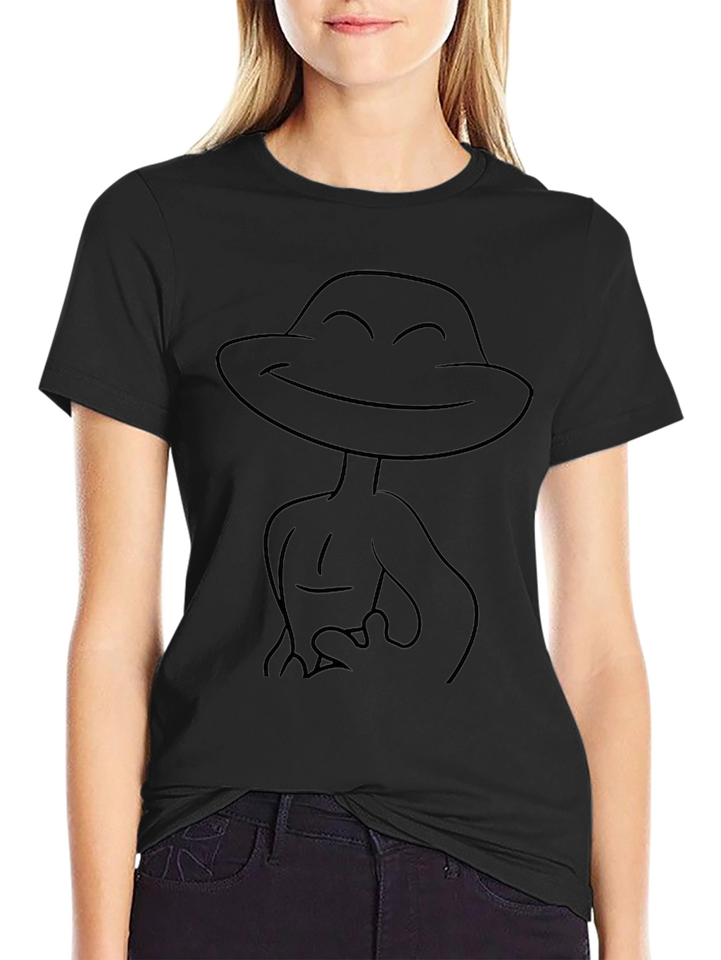 Smiling Frog Graphic Black T-Shirt