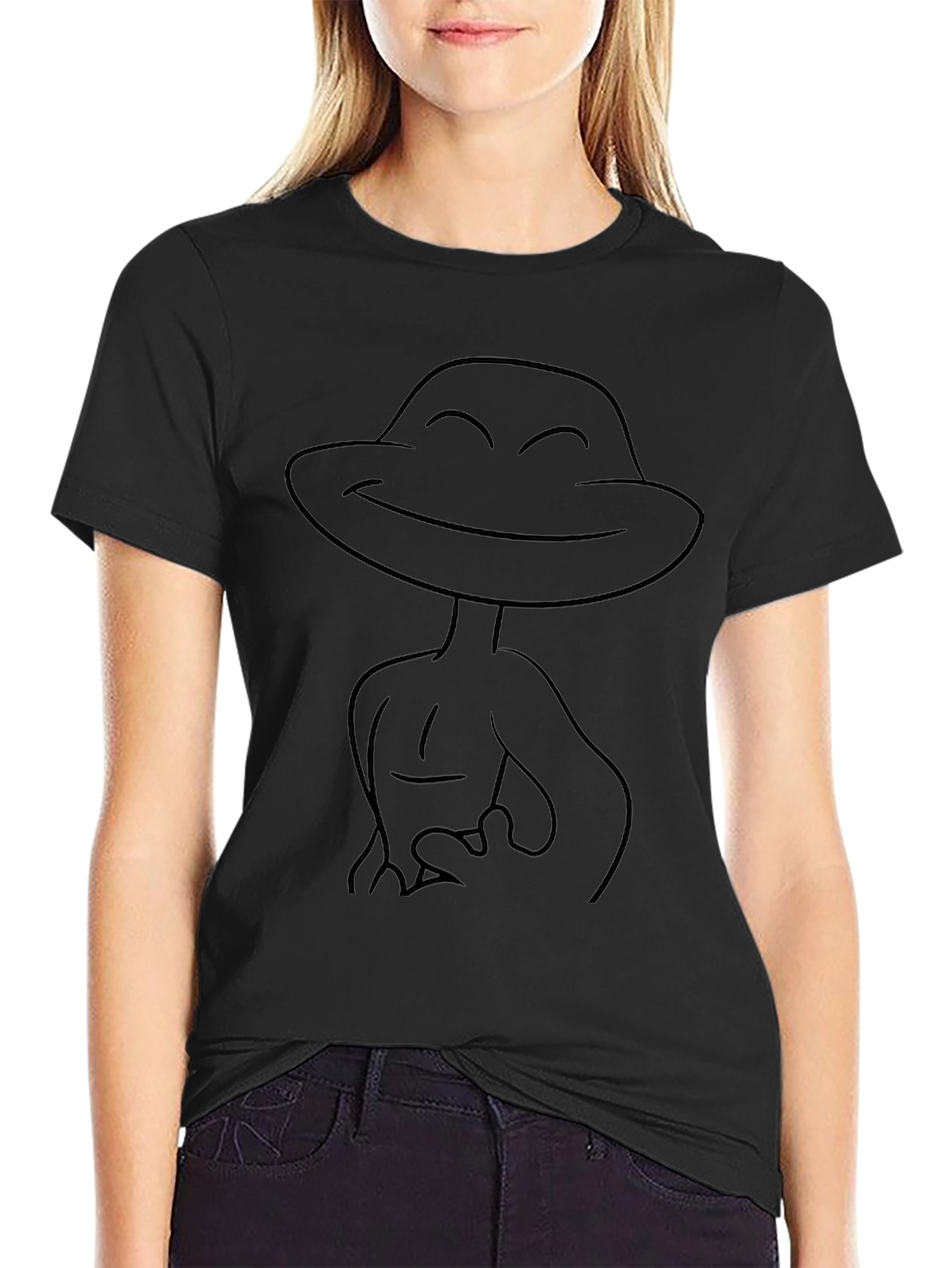 Smiling Frog Graphic Black T-Shirt