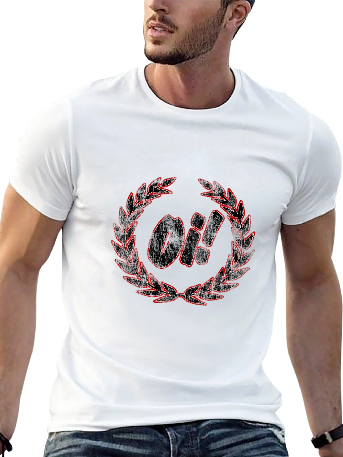OI! Laurel Wreath Graphic T-Shirt - Black