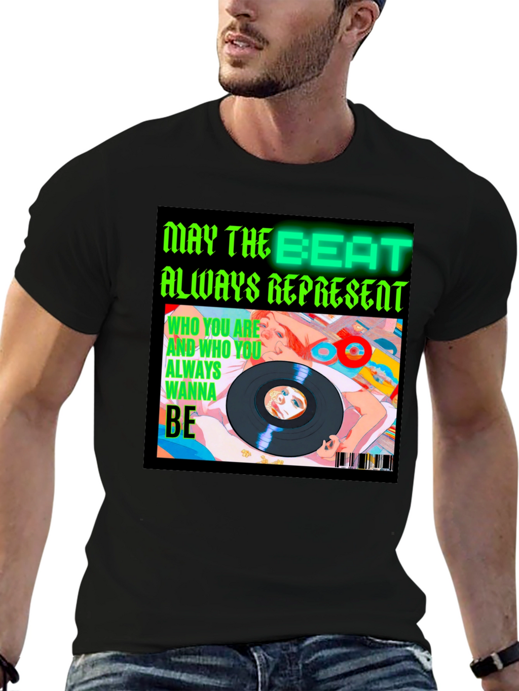 Beat Always Represents Black Graphic Tee